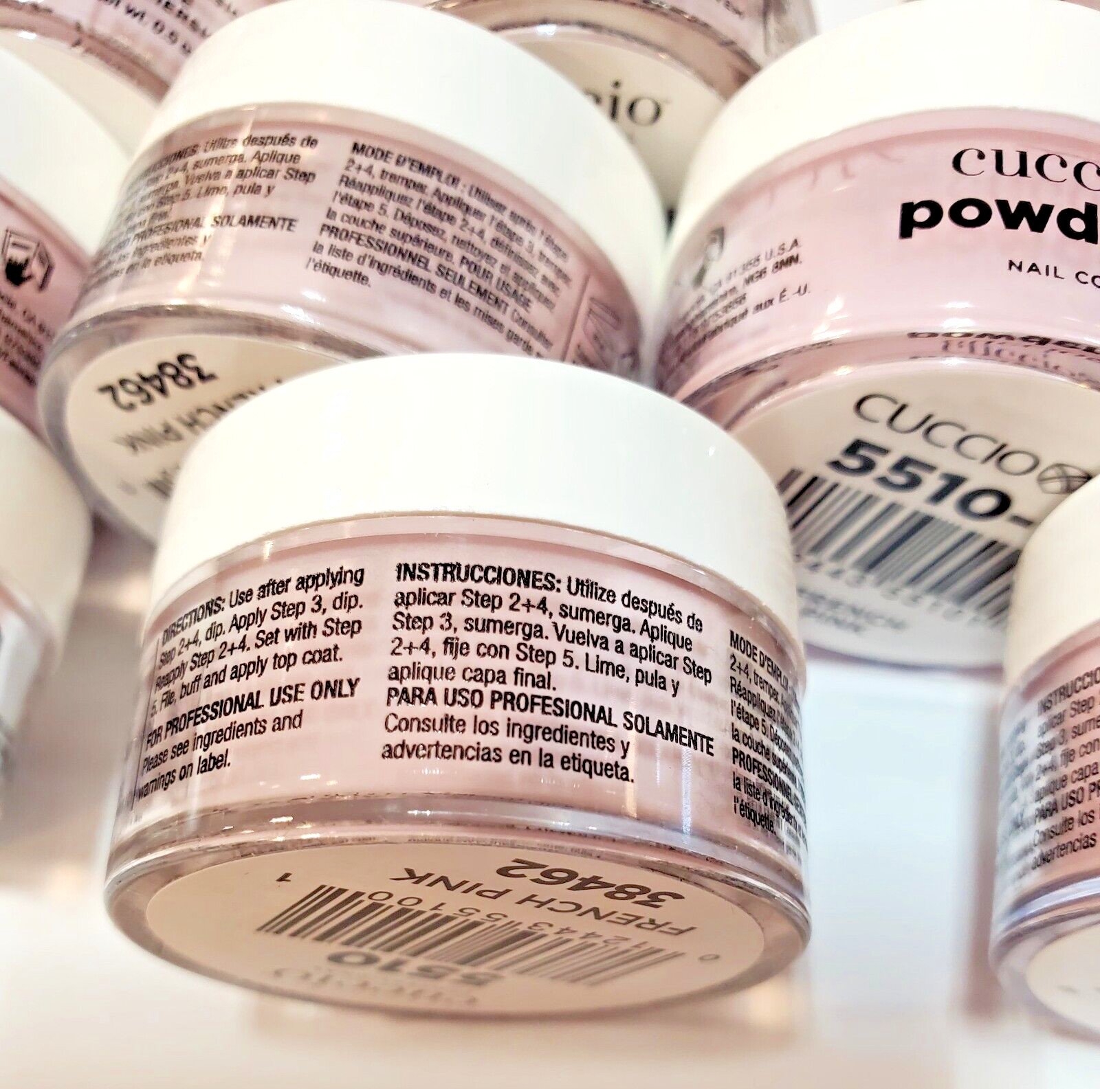 CUCCIO Professional Powder Polish Dip 0.5 fl oz Color – French Pink – 10 JARS!!!
