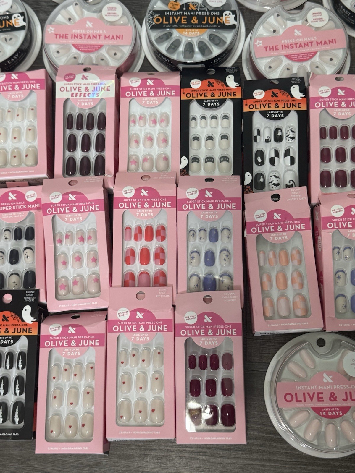Olive & June Large 49 Piece Lot Press On Nails and Nail Care New $350+ Value