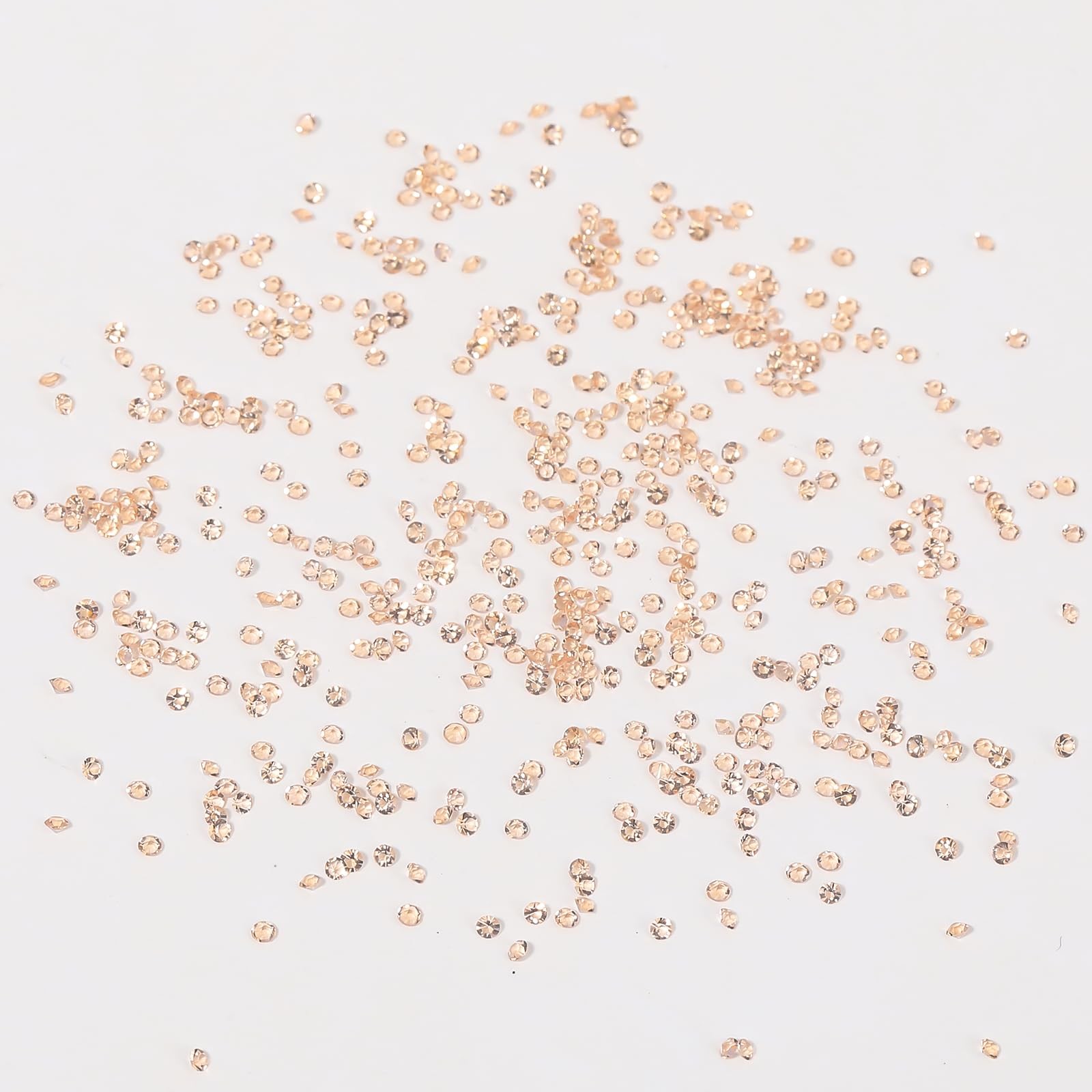 Champagne Gold Nail Rhinestones Kit Flatback Nail Charms Glass Gems Stones 14…