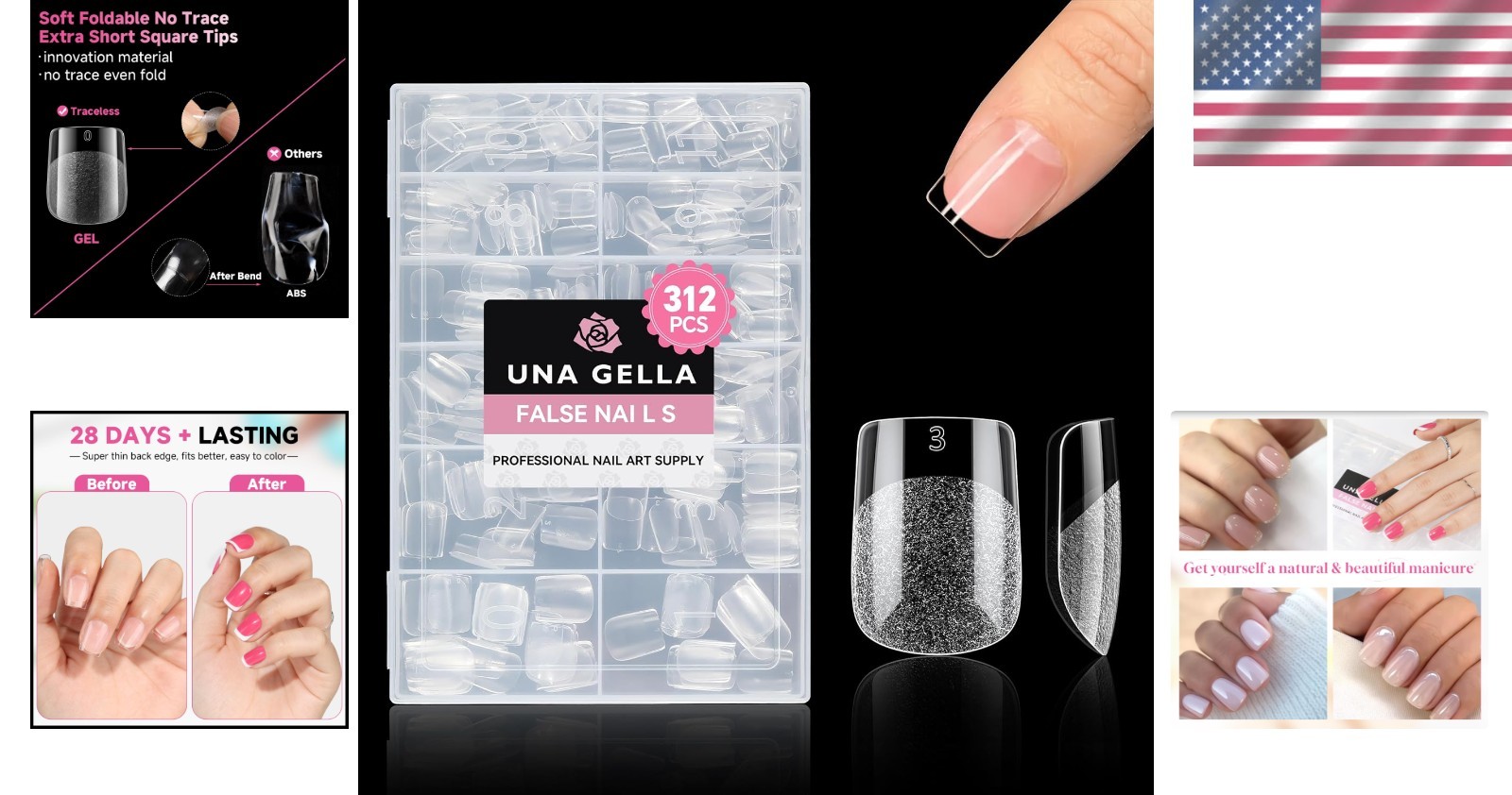 Long-Lasting Extra Short Square Gel Nails – 312pcs Matte Finish for PerfectDIY