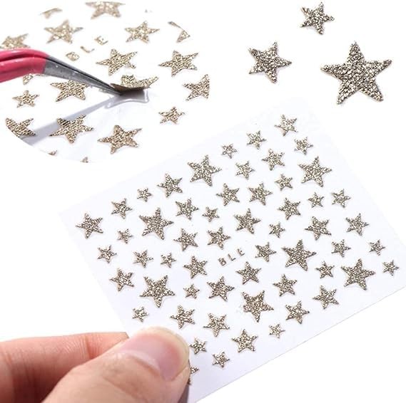 3D Nail Sticker Glitter Shiny Star Nail Slider Manicure DIY Nail Art Decoratio❄