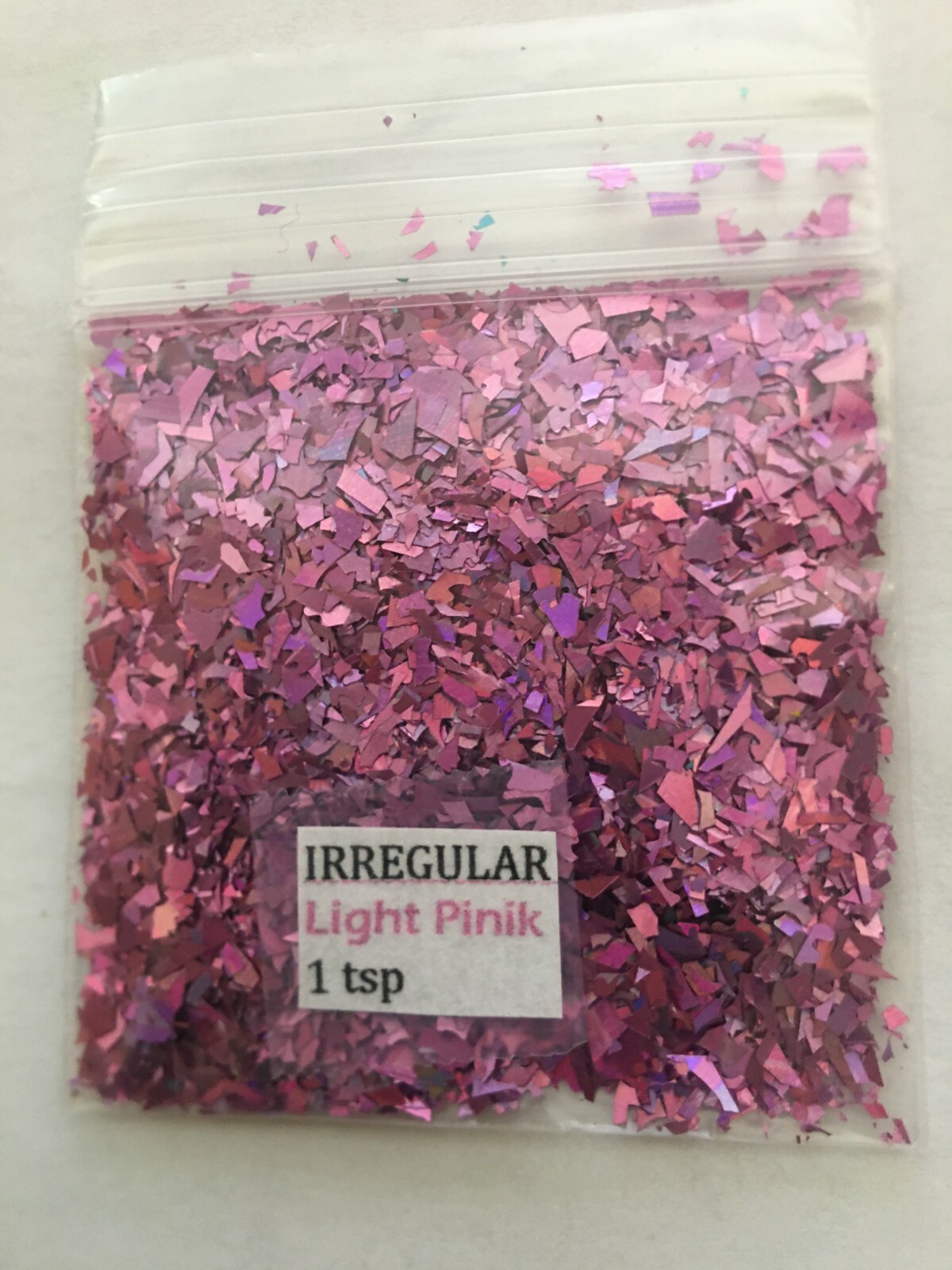 Solvent Resistant IRREGULAR shape Glitter(Light Pink) Nail Art Face Crafts 1tsp