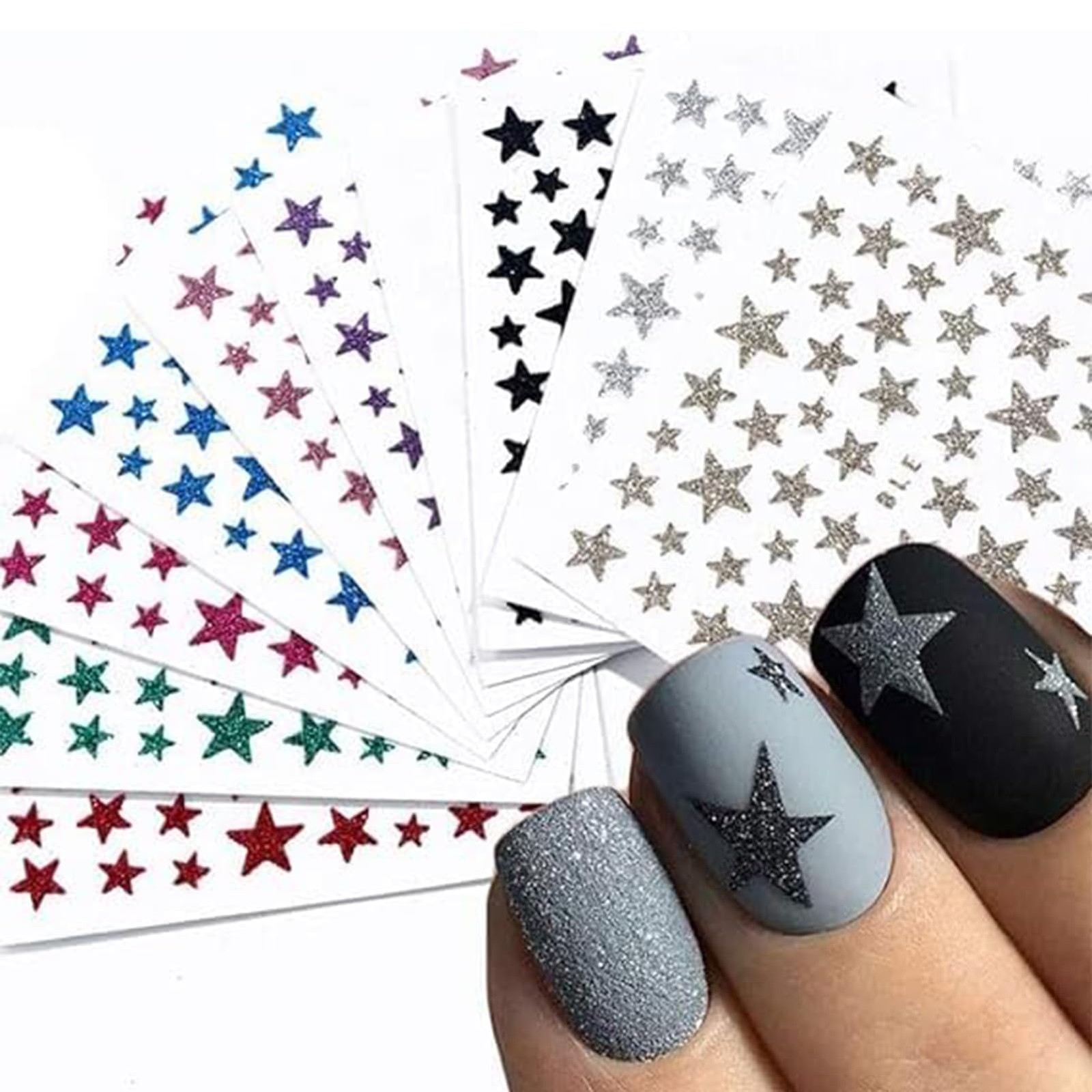 3D Nail Sticker Glitter Shiny Star Nail Slider Manicure DIY Nail Art Decoratio❄