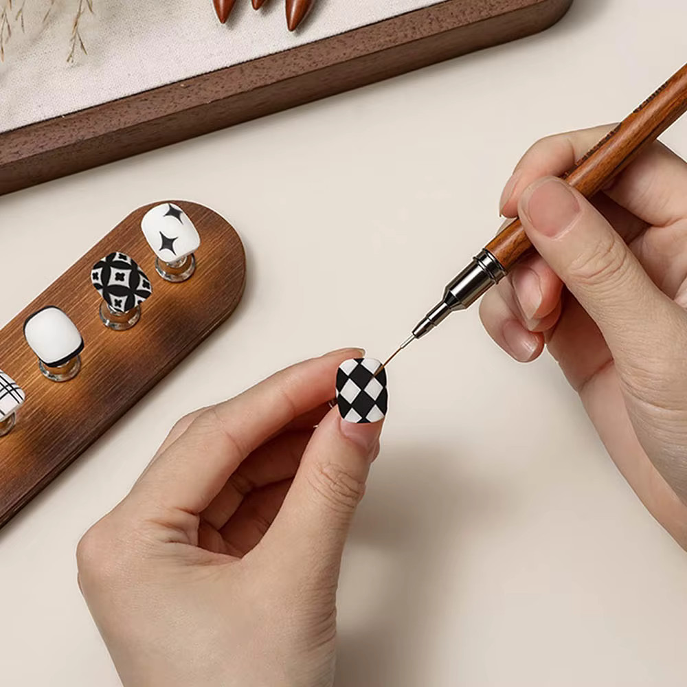 Wooden Nail Art Liner Brushes for Fine Detail Nail Design Painting