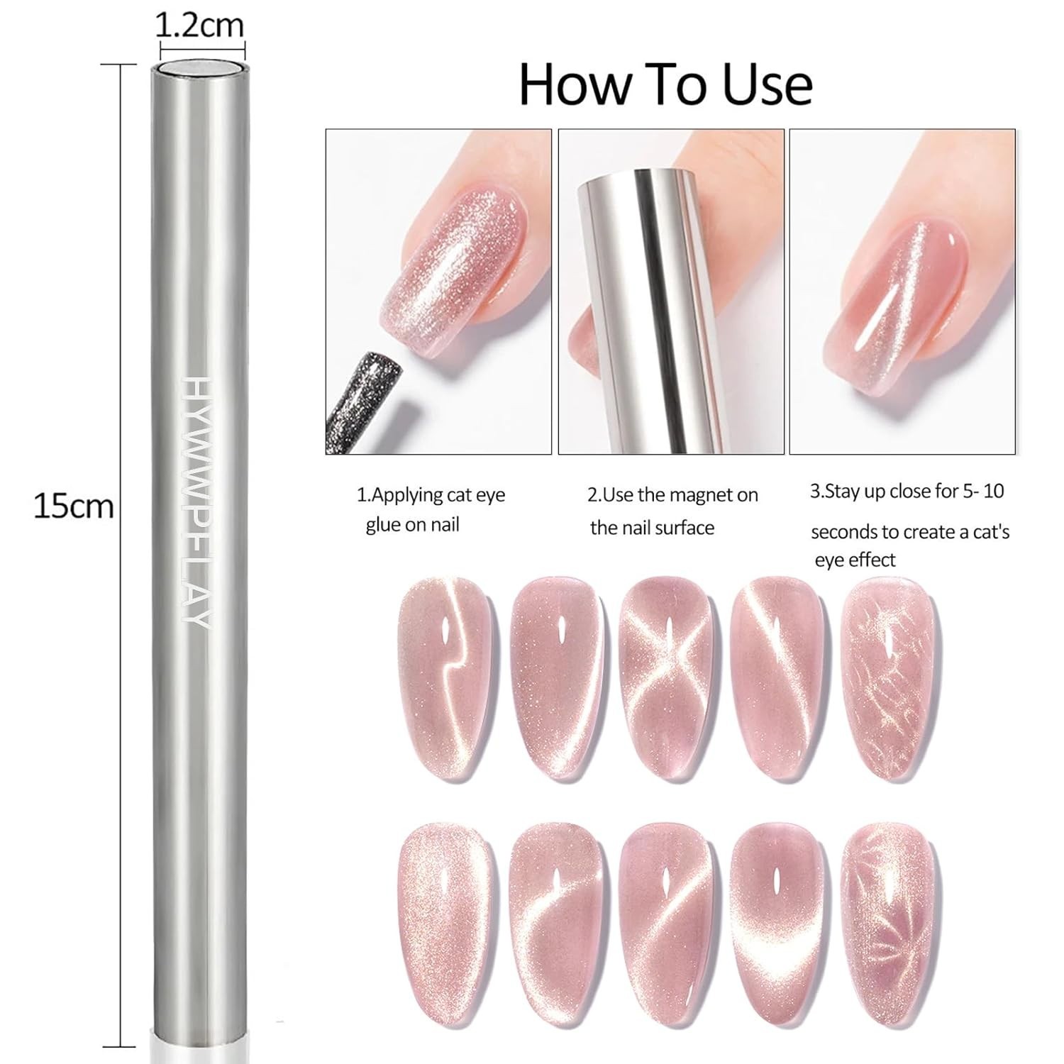 5-Piece Cat Eye Nail Magnet Set – Create Stunning Gradient Designs Effortlessly