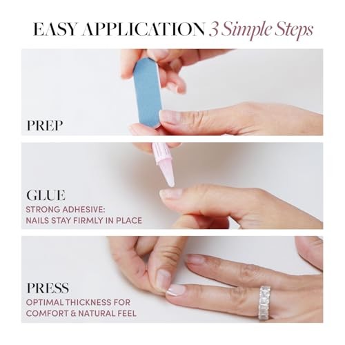 Press On Nails – | Short Squoval Light Blue Fake Nails with Glossy Soft Teal