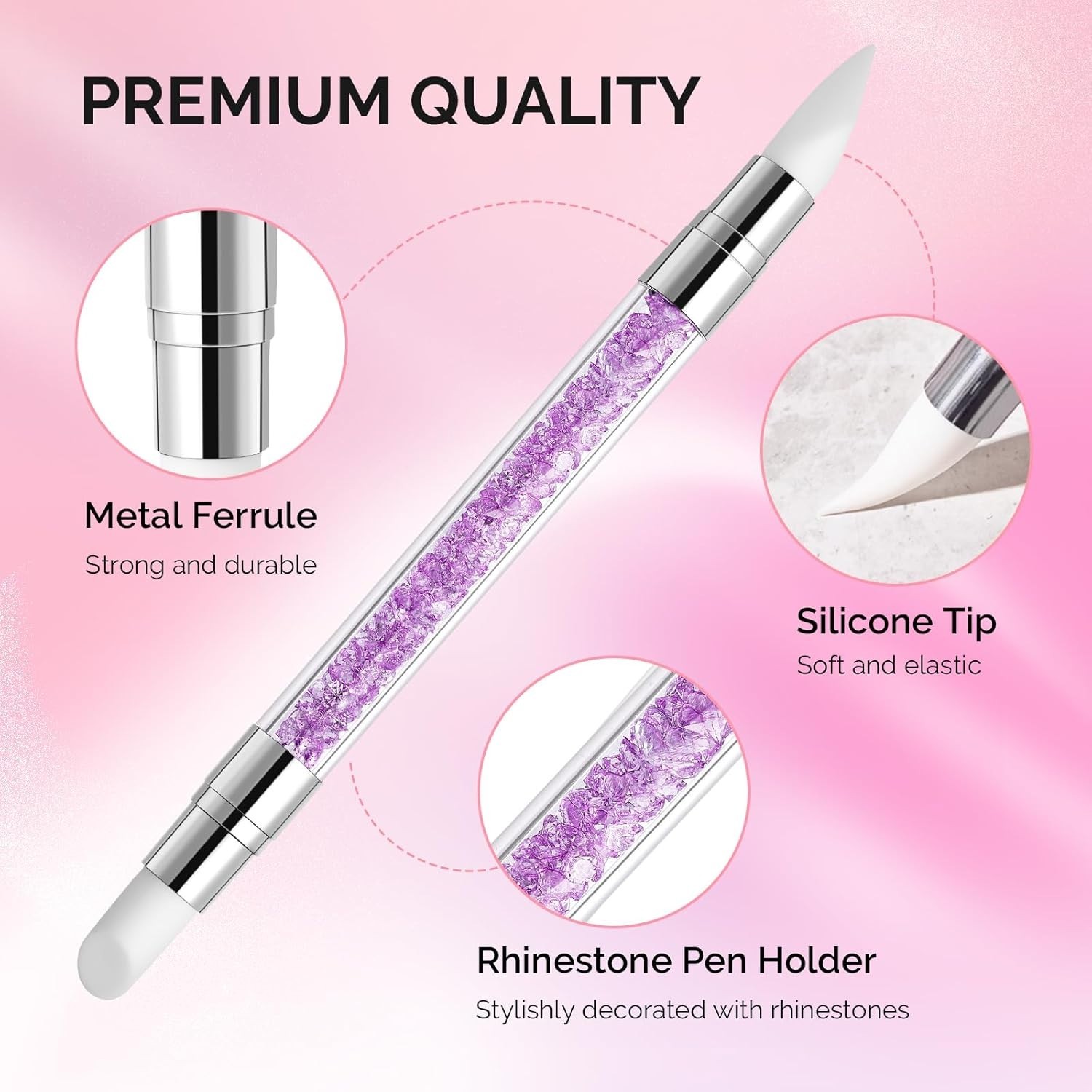 Elegant Dual Tipped Nail Art Brushes – 5-Piece Acrylic Set for Stunning Designs