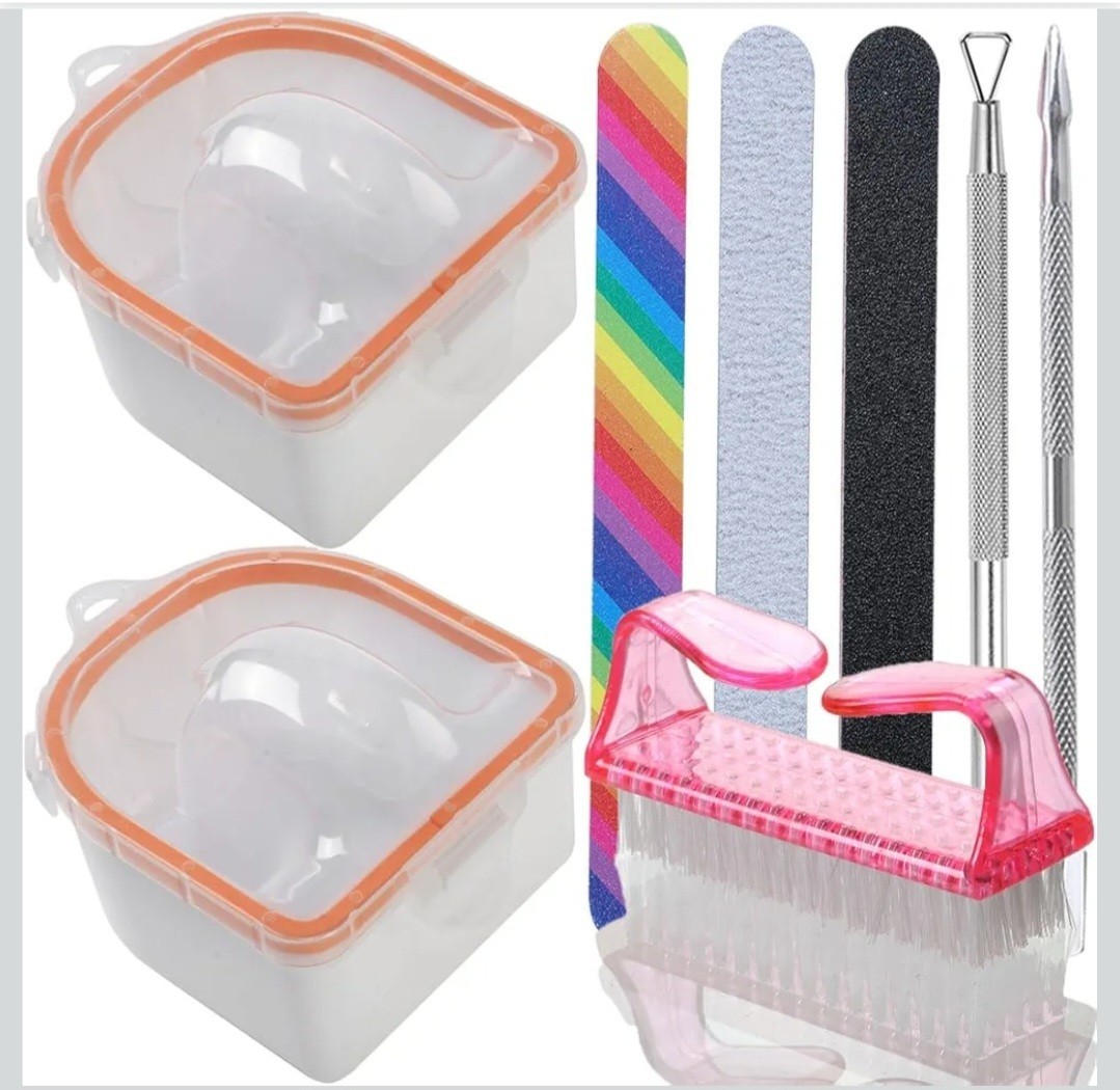 Nail Soaking Bowl, 2Pk Soak Off Gel Polish Dip Powder Remover Manicure Bowl