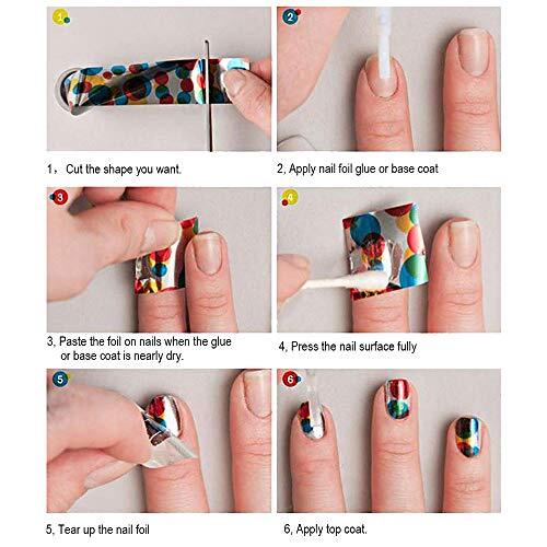 10 Rolls Gold Foil Nail Art Transfer Stickers Tips Laser Adhesive Nail Wraps