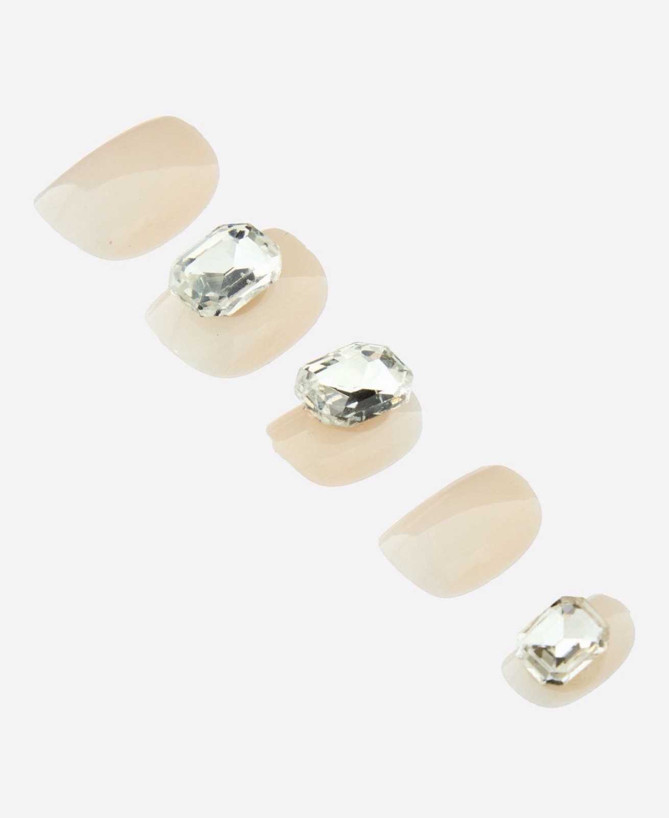 Hot Topic Fashion Nails Nude Rhinestone Press On False Nails 24pc NIB Bling Glam