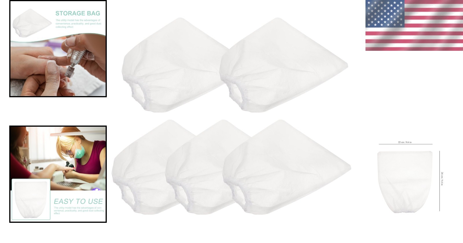Durable 5 Pcs Nail Dust Collector Bags – Perfect for Nail Techs and Hobbyists