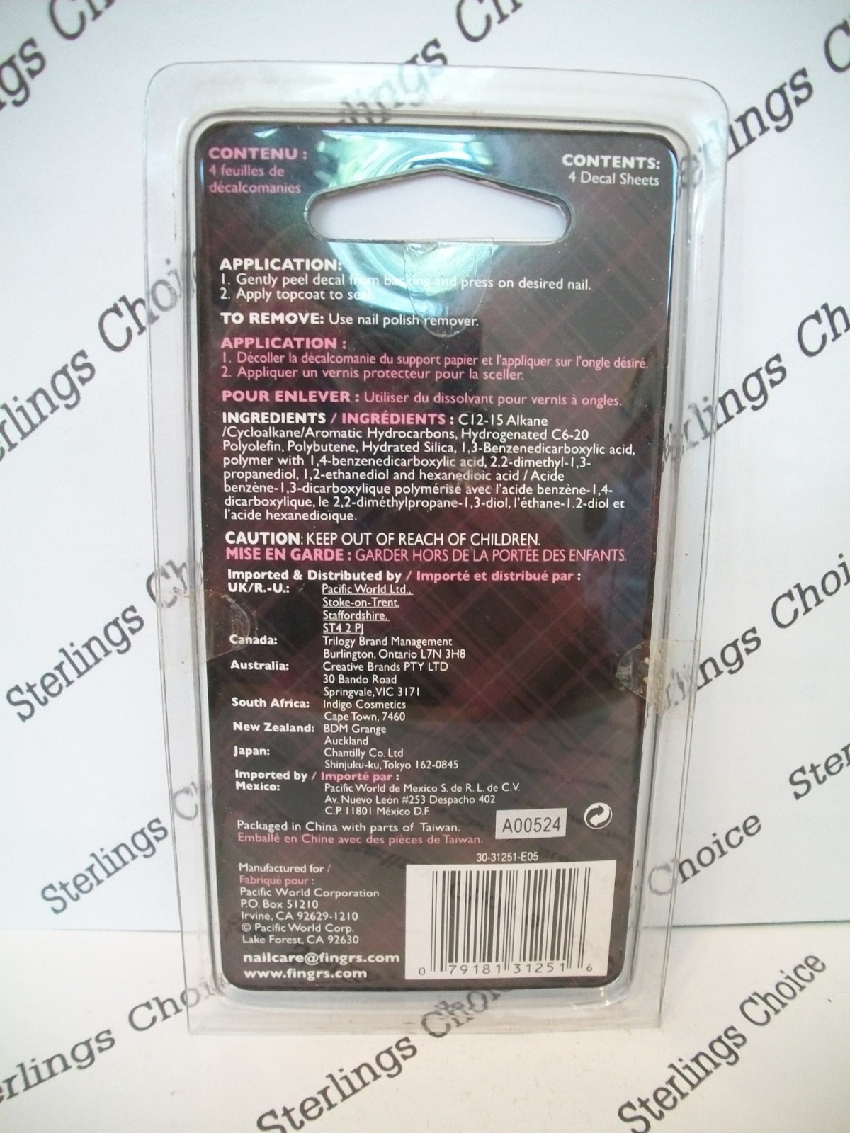 Fing’rs Edge Nail Art Decals #31251