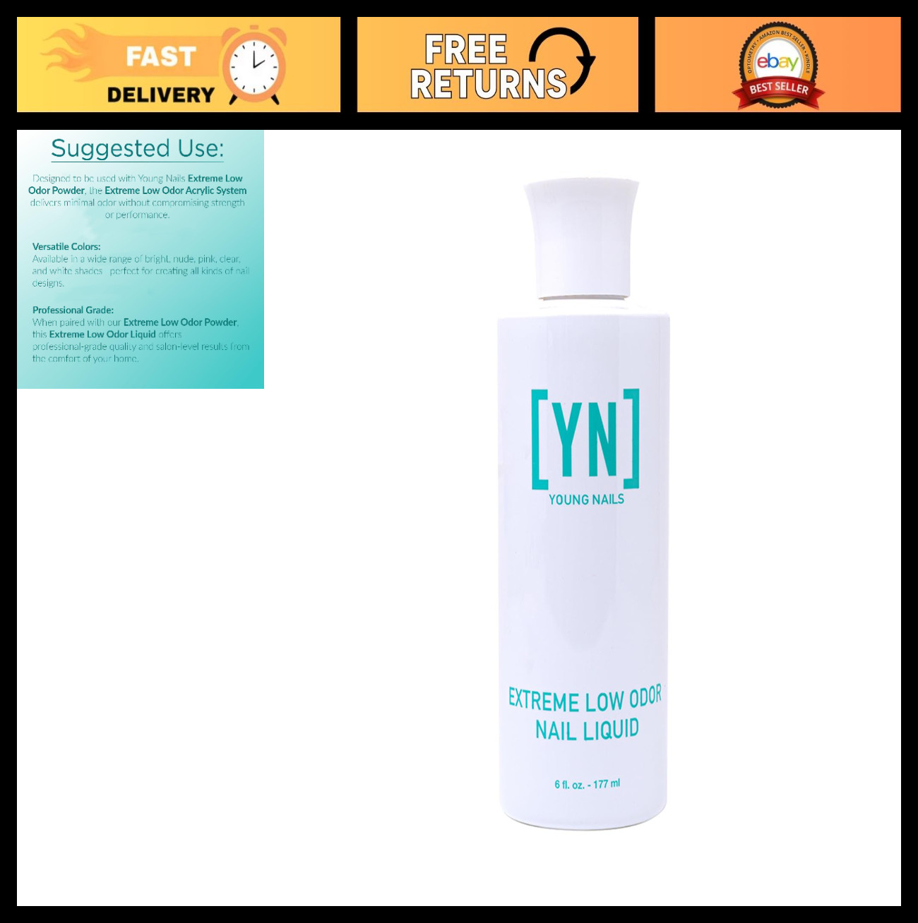 Professional Grade Nail Liquid Monomer for Acrylic Nails – Low Odor, MMA Free, N