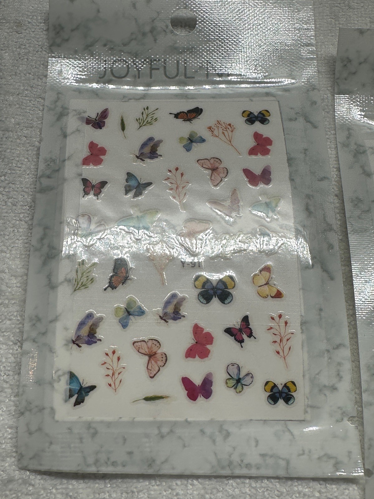 Lot of 6 Joyful Nail Butterfly Nail Stickers Mixed Designs Art Decal New In Pack