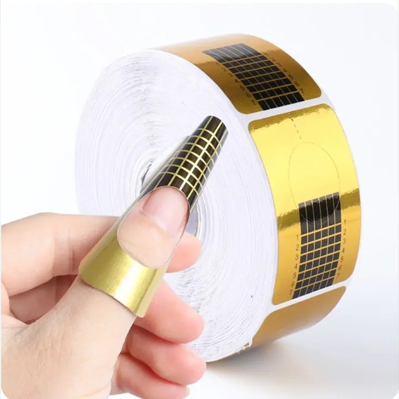 Nails Gel Extension Sticker Nail Art Acrylic Gold Nail Forms Tips Guide