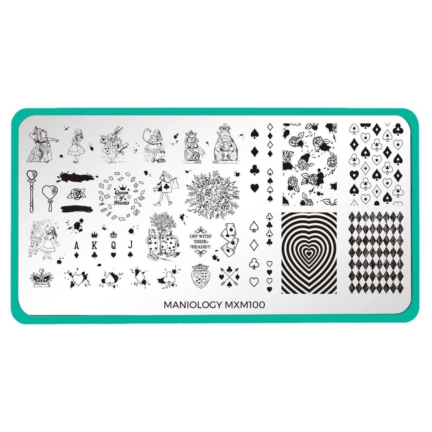 Maniology Nail Art Stamping Plates Alice in Wonderland MXM099 MXM100