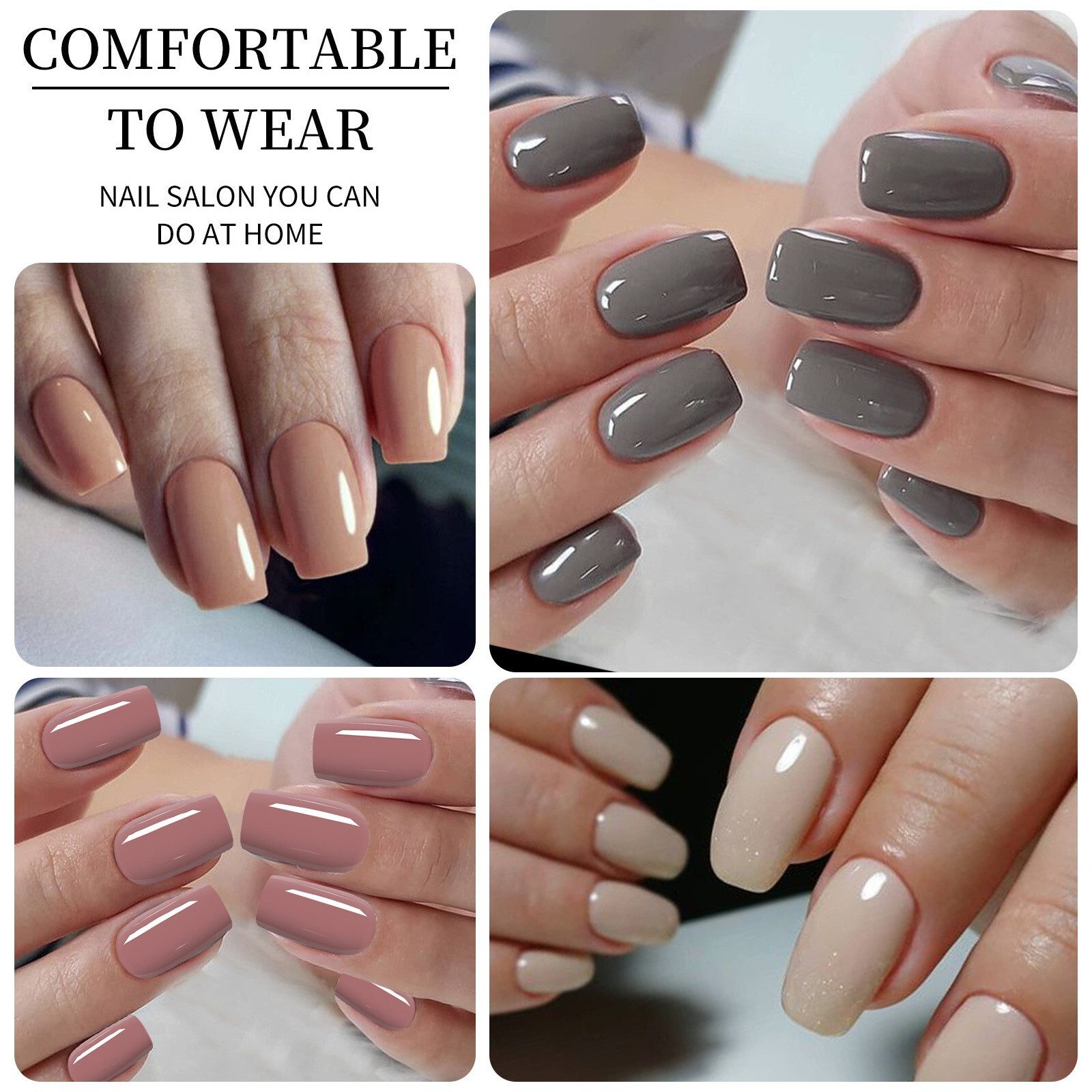 96Pcs Matte Short False Nail Tips Coffin Square Full Cover DIY Press-On Nails