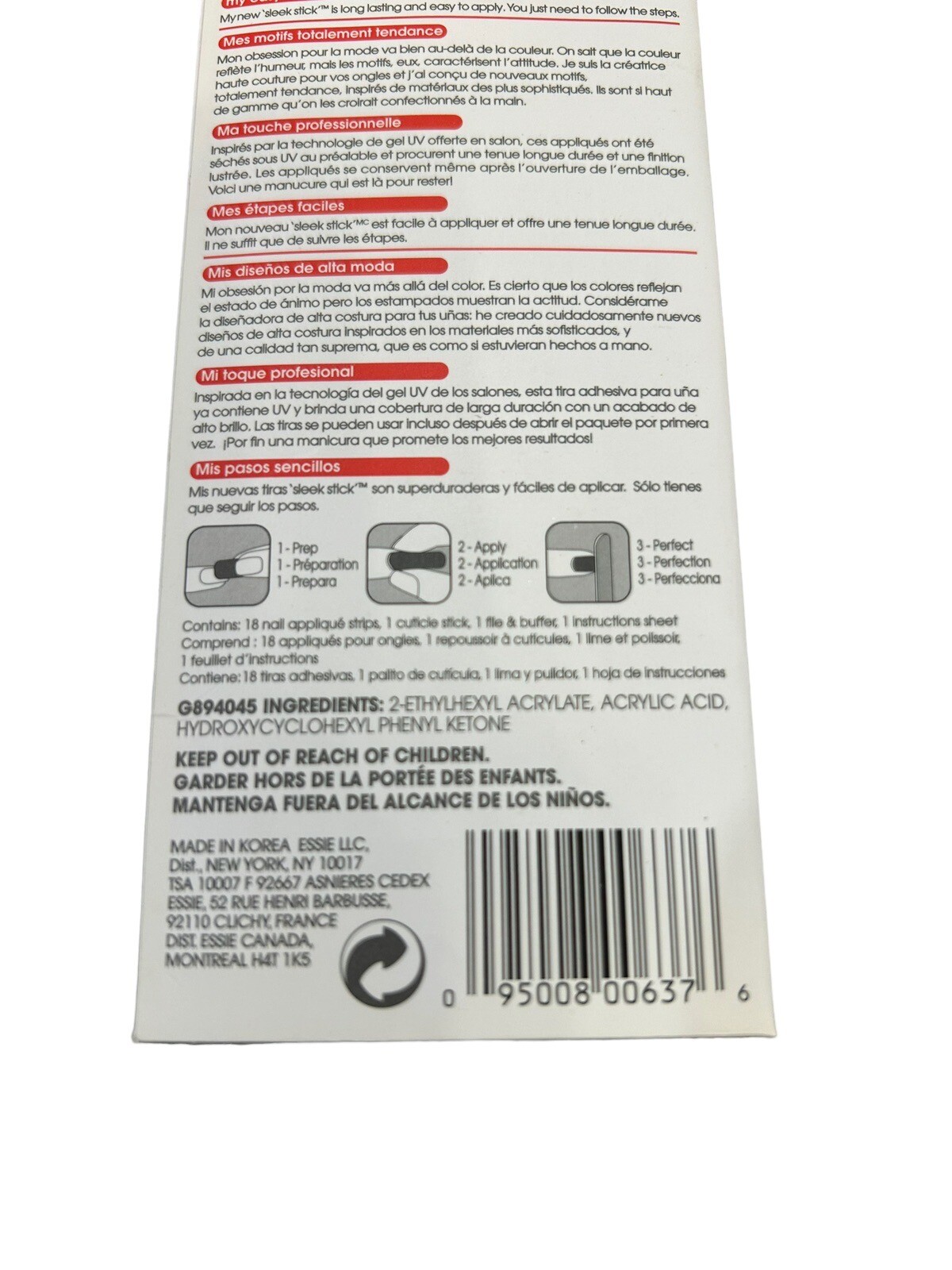 Essie Sleek Stick Nail Stickers #010 Steel The Show