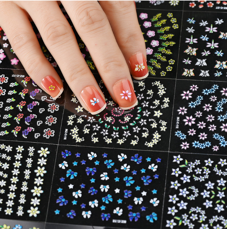 10 Sheets Nail Art Sticker Decal Daisy Flower Lace Butterfly Slider Manicure NH9