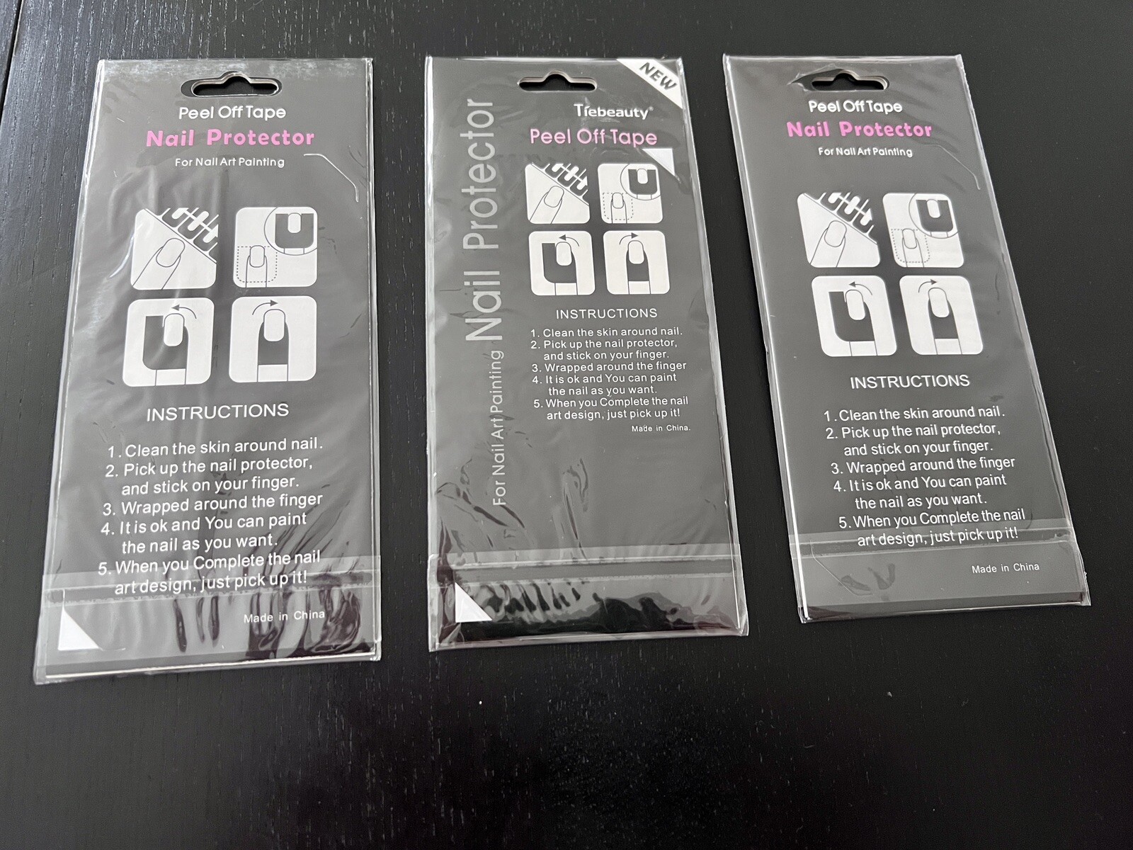 Peel off Fingers Tape for Nail Polish U-Shaped Skin Protector Sticker ,3 Sets