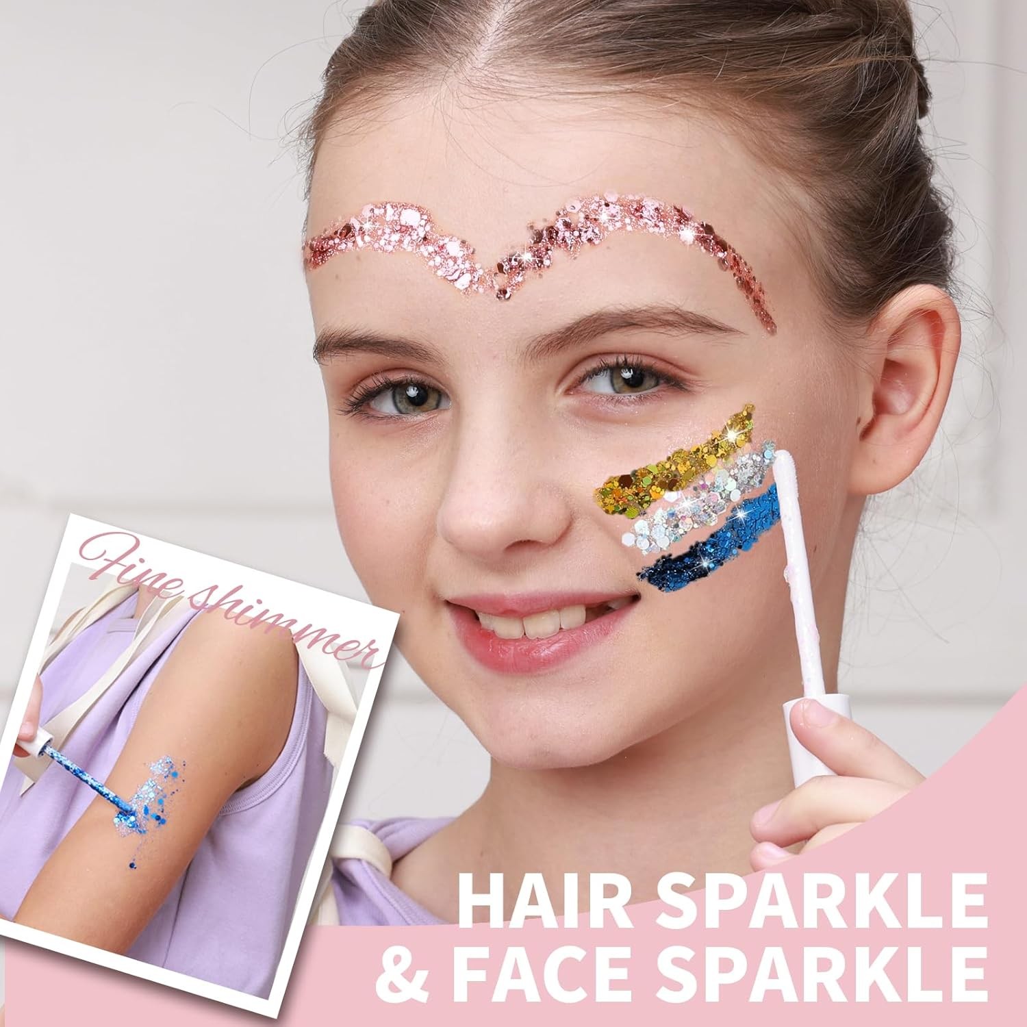Body Glitter Gel Kit 8 Colors Face Hair Festival Rave Party Makeup Halloween