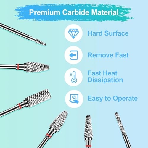 6Pcs Nail Drill Bits Set Professional, 3/32” Electric Nail 6 PCS (F-New) 6.0