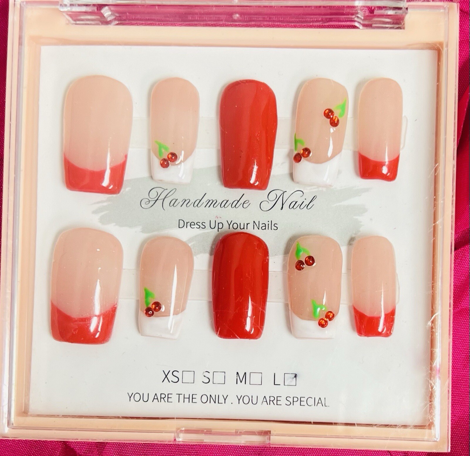 Handmade Custom Made Press On Nails (Acrylic) Full Size / New In Box