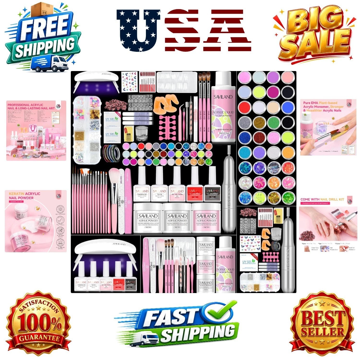 Acrylic Nail Kit with Drill: Professional Acrylic Nail Set for Beginners with…