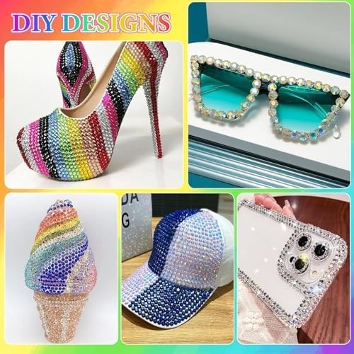 32000Pcs Rhinestones Bedazzling Kit with Tools, 3mm Color Resin Rhinestones for