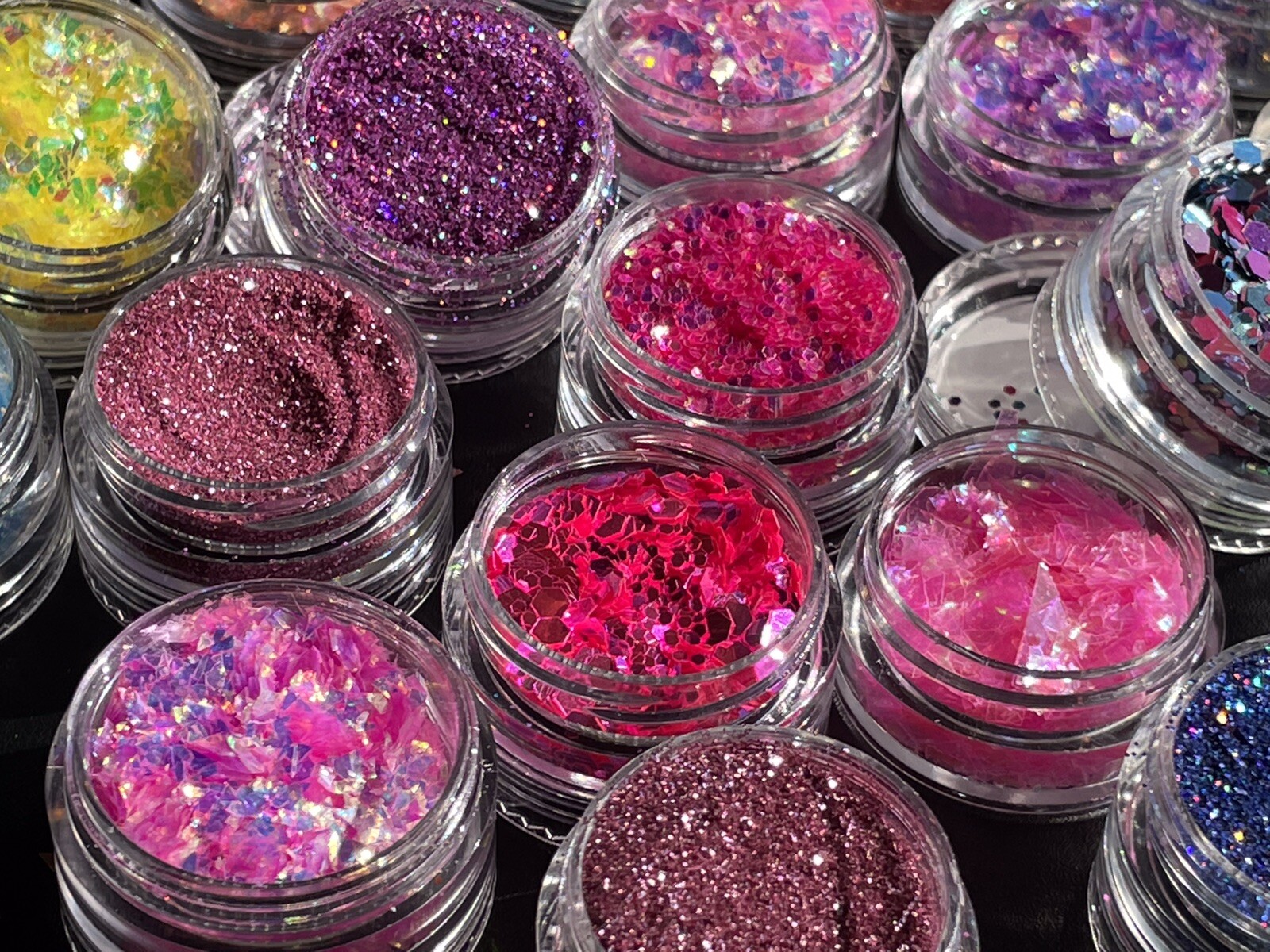 Glitter Bundle Fine Glitter Iridescent Nail Flakes 6pcs Stacks Nail Craft MUA