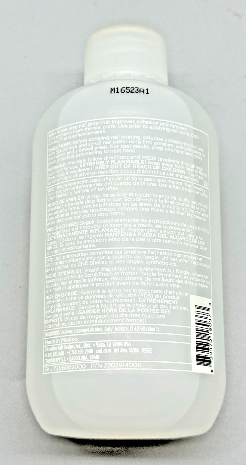 CND Essentials ScrubFresh Nail Surface Cleanser Long-Lasting – 8 oz NWOB
