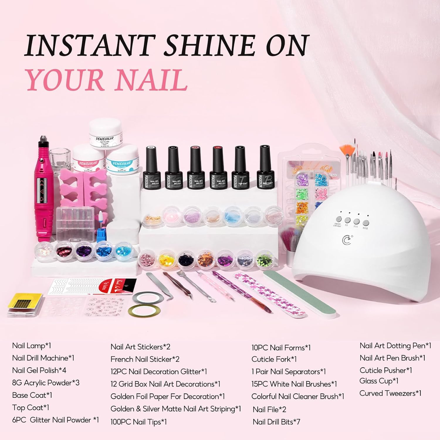 Acrylic Nail Kit for Beginners with Everything ,Professional Nail Kit Acrylic Se