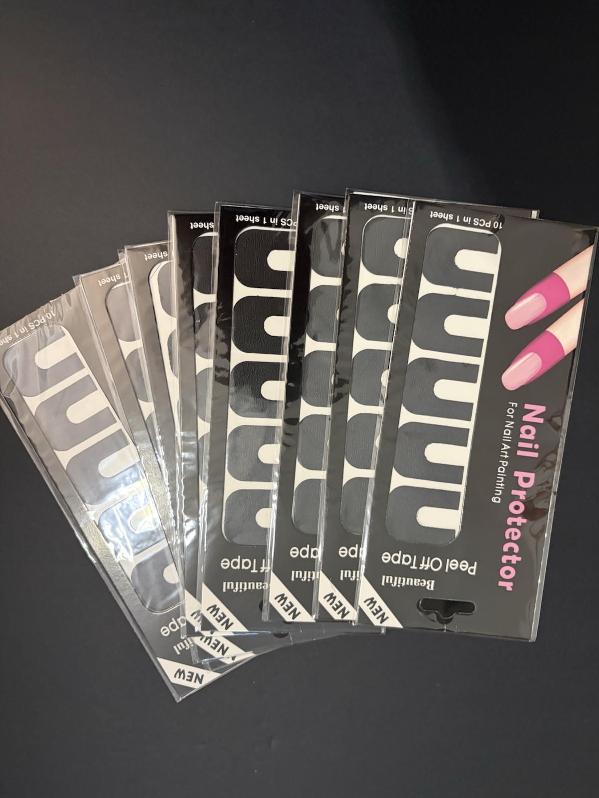 Peel Off Nail Protector Tape Strips, Black, for Nail Art Painting
