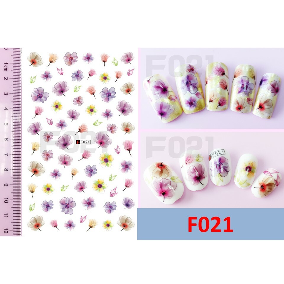 Dandelion Flower 3D Nail Stickers Nail Art Adhesive Transfer Sticker Decals Tips