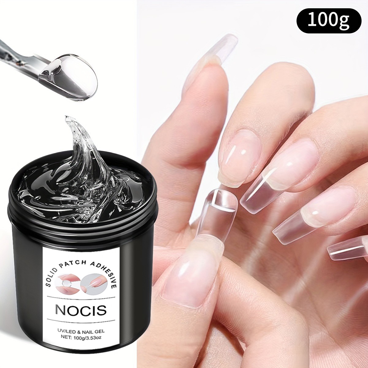 NOCIS 100g Solid Patch Adhesive Gel Nail Extension Glue Long-Lasting No Damage