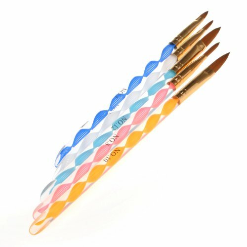1Set/5pcs Acrylic Handle Nail Art UV Gel Carving Pen Liquid Powder Brush Set Kit