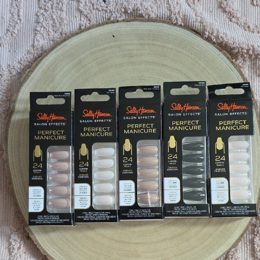Sally Hansen Salon Effects Perfect Manicure, Set Of 5 Coffin Nails, New