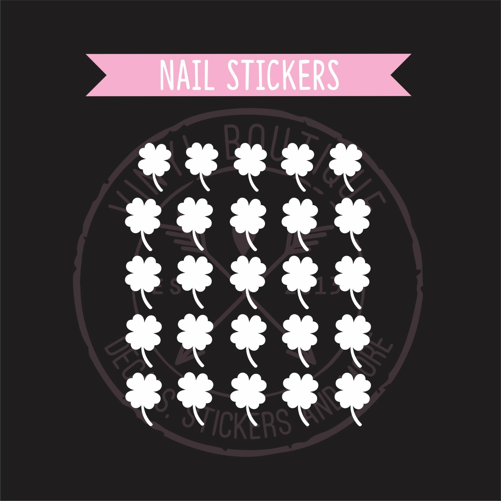 Four Leaf Clover Finger Nail Art Manicure Pedicure Decal Stickers Nail Vinyls