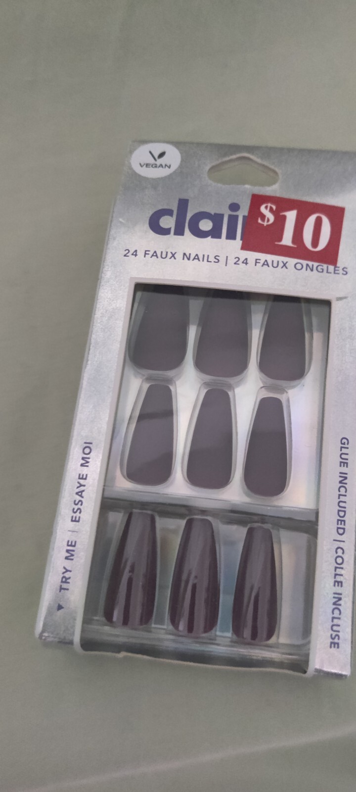 24pcs Claire’s Fake Press On Nails False Nails Glue On Nail Vegan Purple Matte
