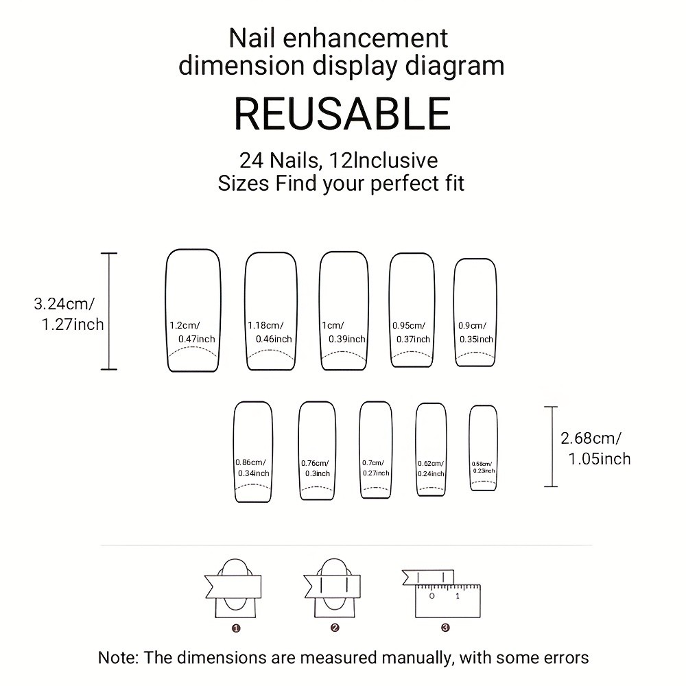 96pcs(4Pack) Long Cat-Eye Press On Nails Reusable Detachable Fashion False Nails