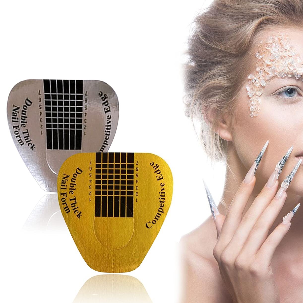 200 Pcs Long Nail Forms for Acrylic Nails Builder Gel Nail Art Tips