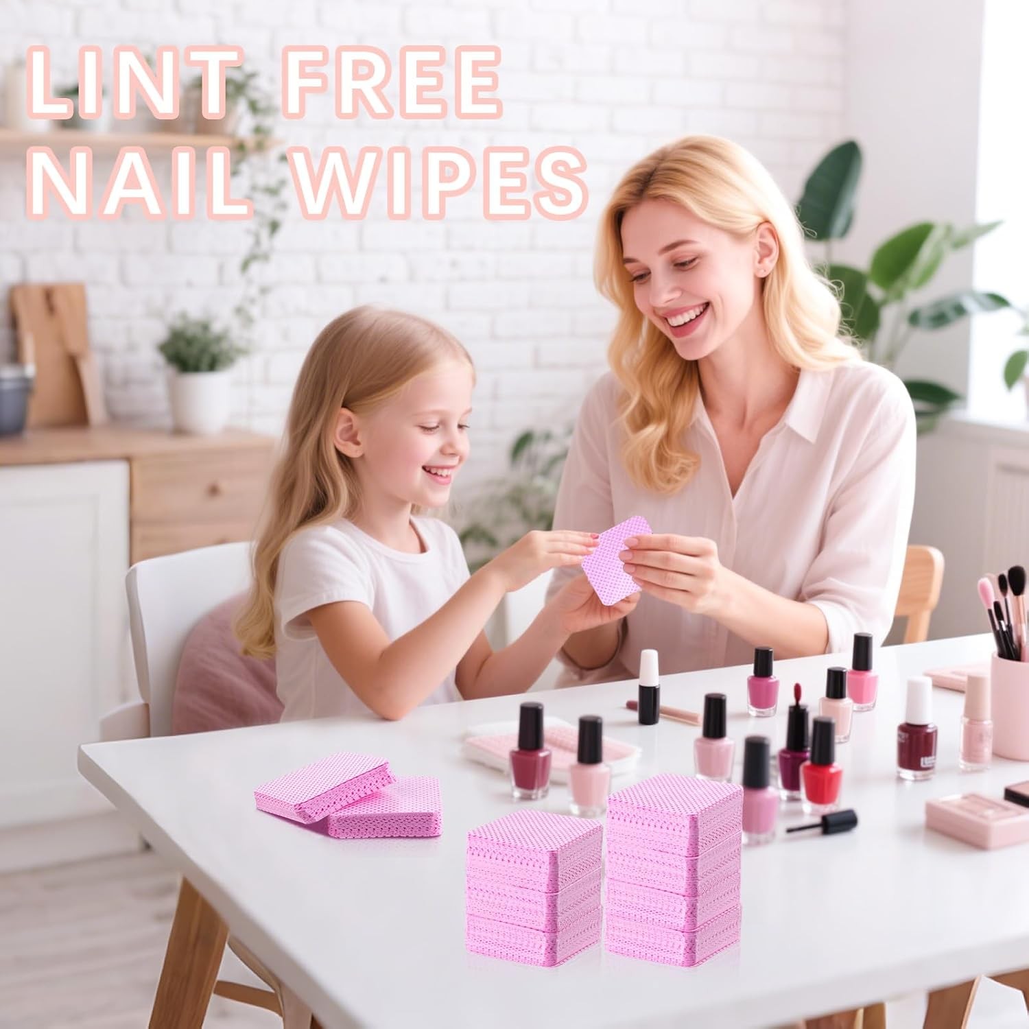 Lint Nail Wipes, Pink No Lint Nail Wipes for l Nails Lint Free