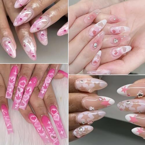 6 Sheets Airbrush Stencils Nail Stickers for Nail Art Heart Butterfly Flowers