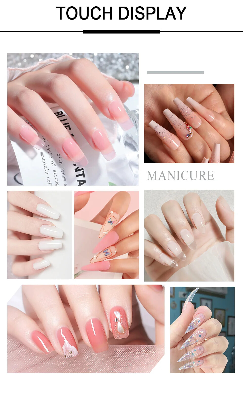 40ml Crystal Liquid With 45ml Acrylic Powder Kit Set Pink White Transparent