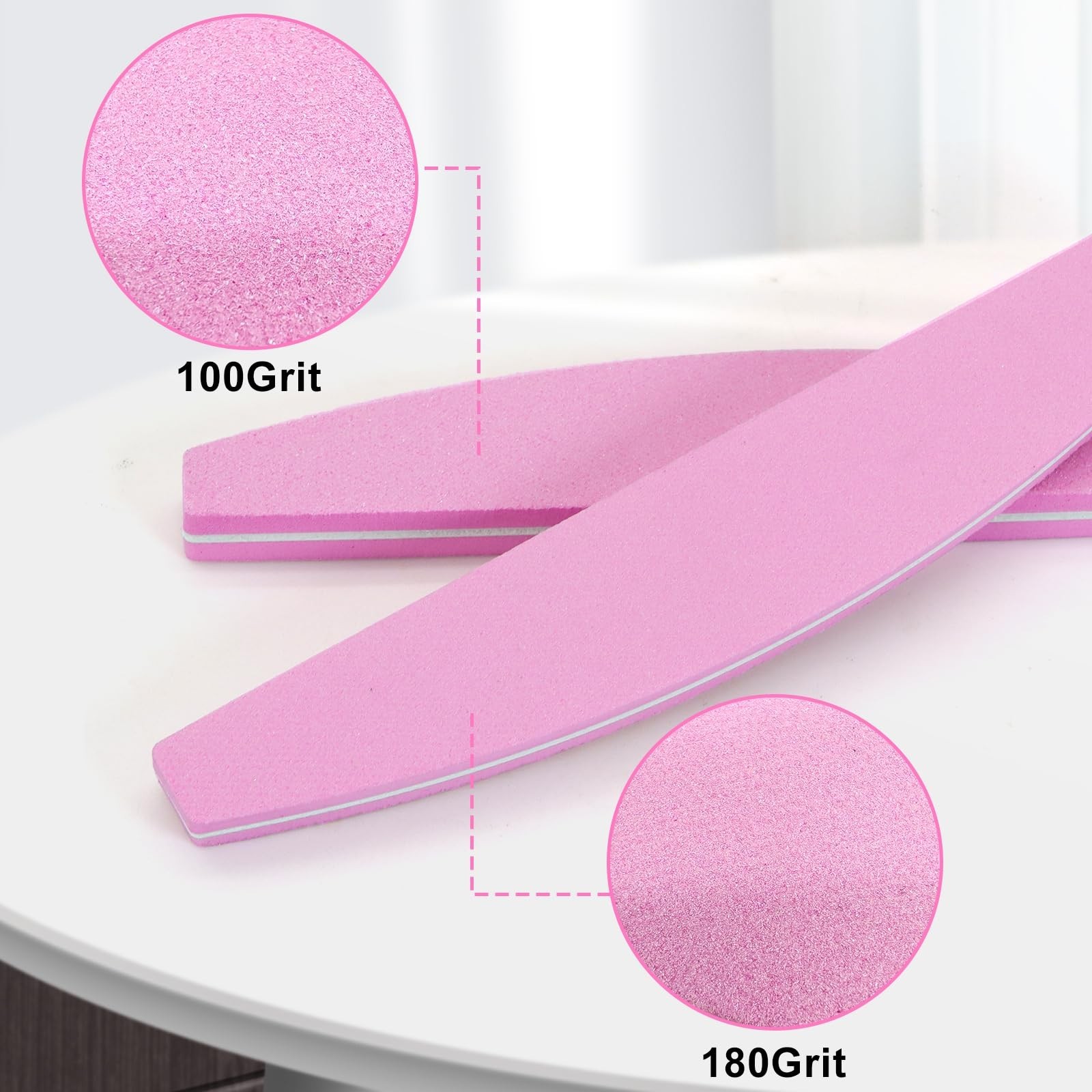 Nail Buffers 20 Pack 100/180 Grit Buffer Block Sponge Buffing Nail Washable D…