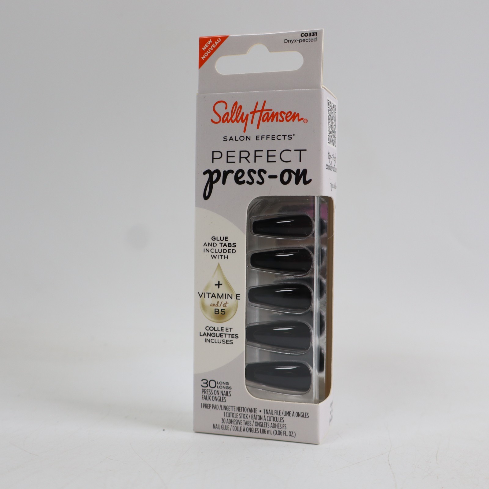 2 PACK Sally Hansen Salon Effects Perfect Press-On Nails, Onyx-pected CO331