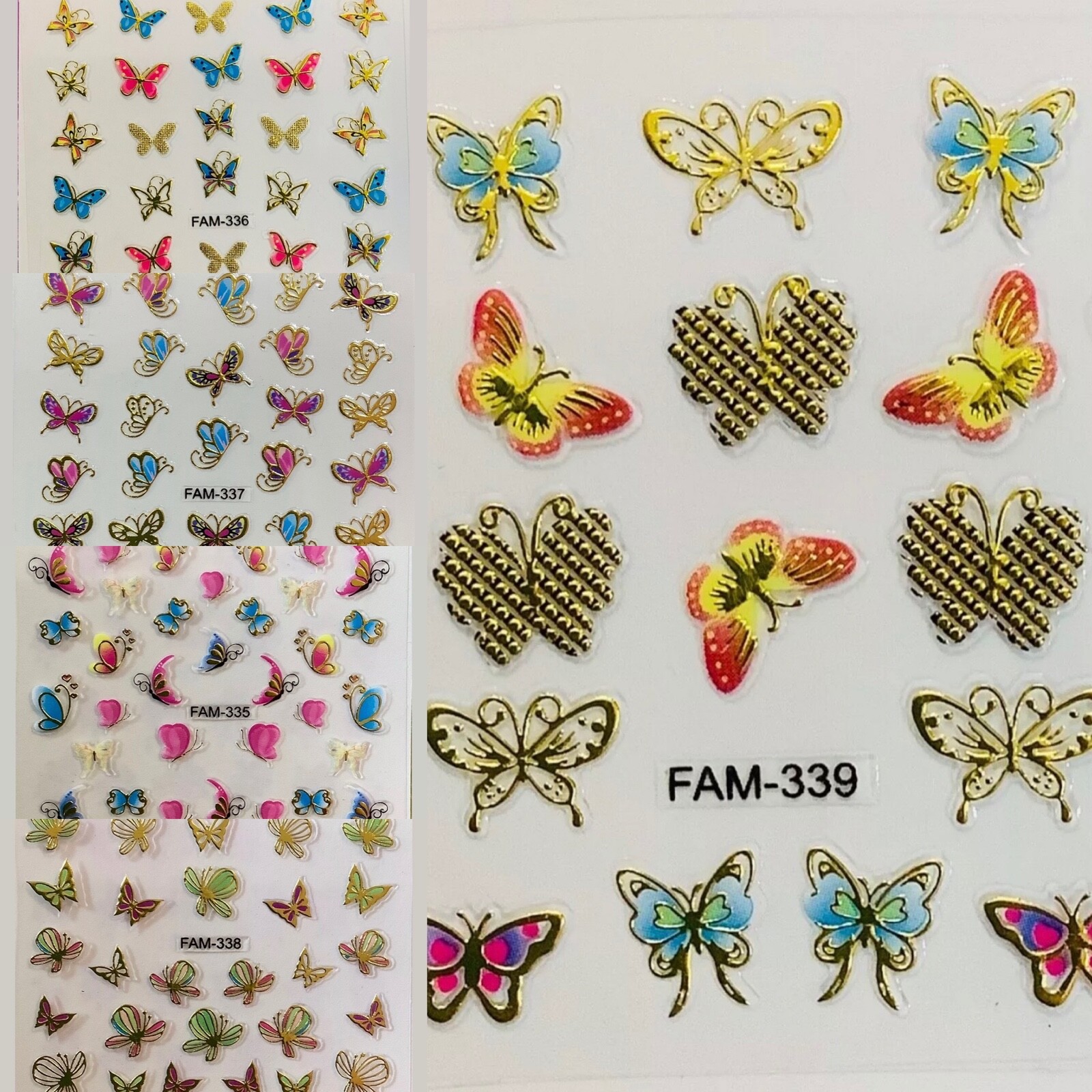 Nail Stickers 5 Sheet LOT FREE Shipping + Buy 2 get Extra Stickers Random Design