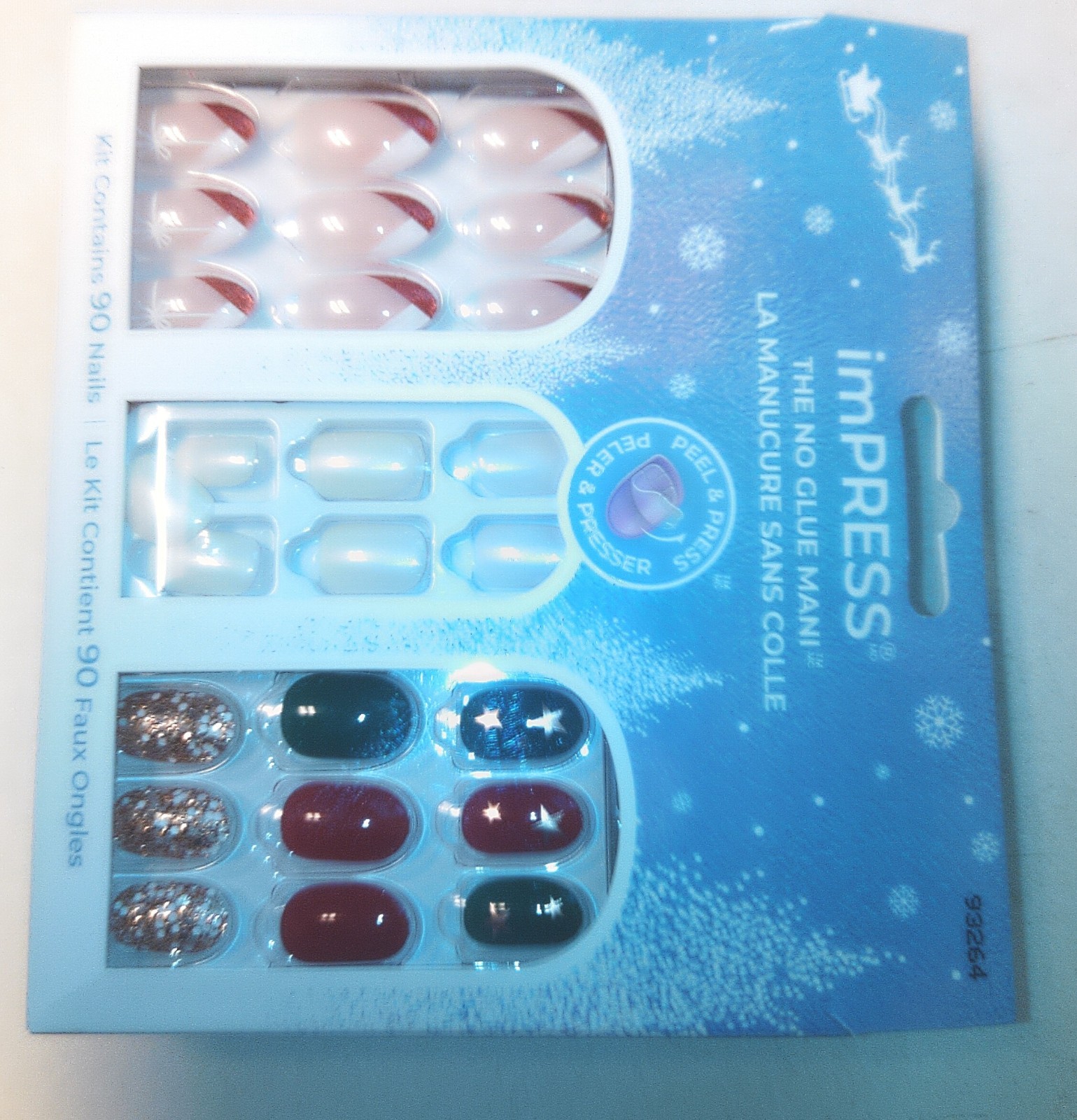 Impress, No Glue Nails for X-Mas, kit contains 90 Nails, Just peel & press.