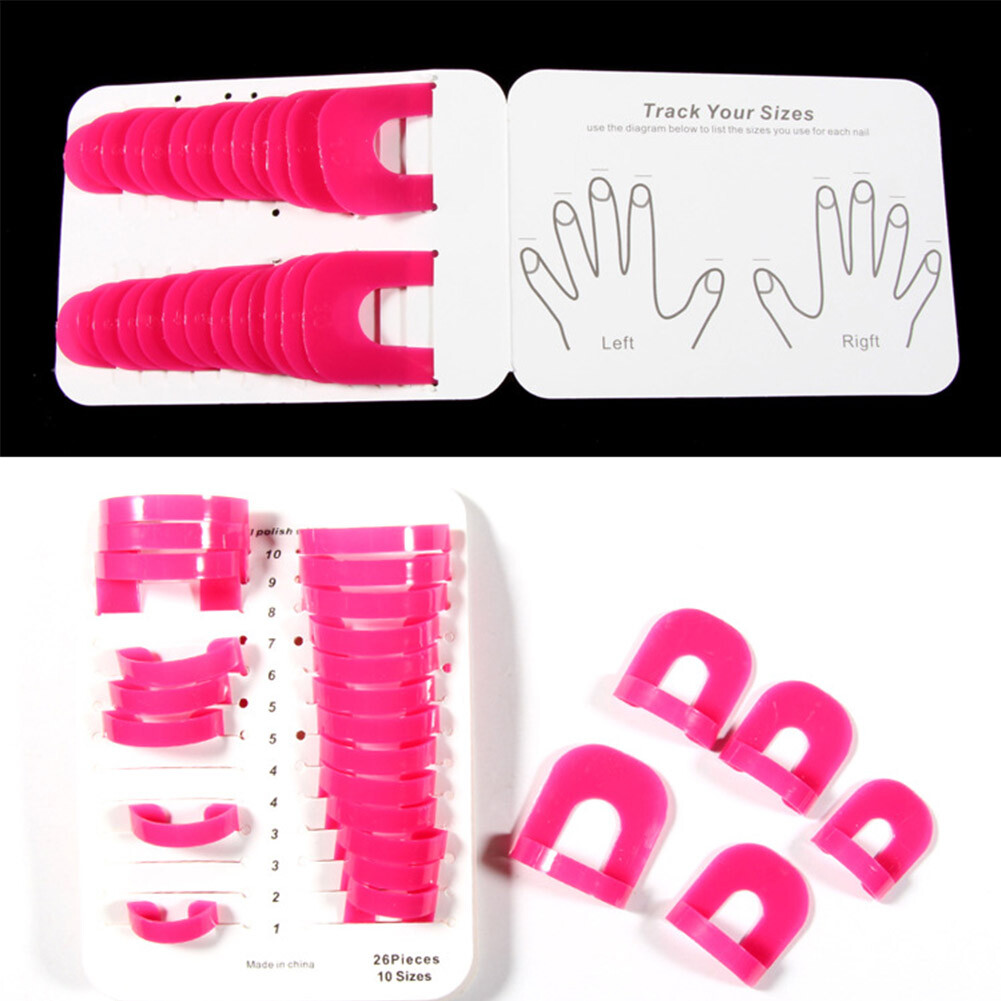 26 Pcs Curve Shape Spill-proof Finger Cover Nail Polish Varnish Protector Holder