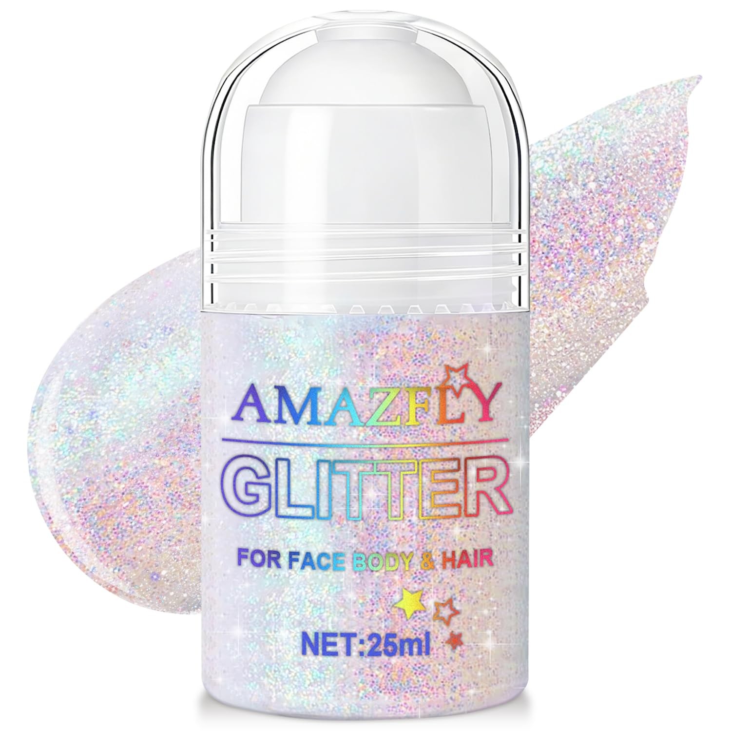 Roll-on Holographic Body Glitter Gel for Body, Hair, Face, Chameleon Color Ch…